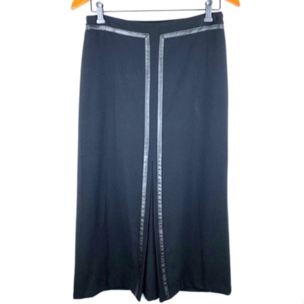 Sag Harbor black skirt, vegan leather details, 8P